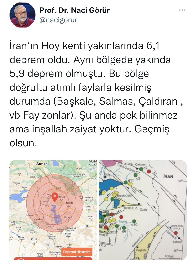 İranda deprem Vanda hissedildi Uzman isimden açıklama 70Punto